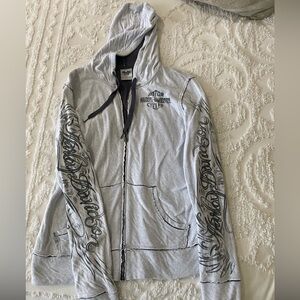 Harley Davidson hooded zip jacket. Size large